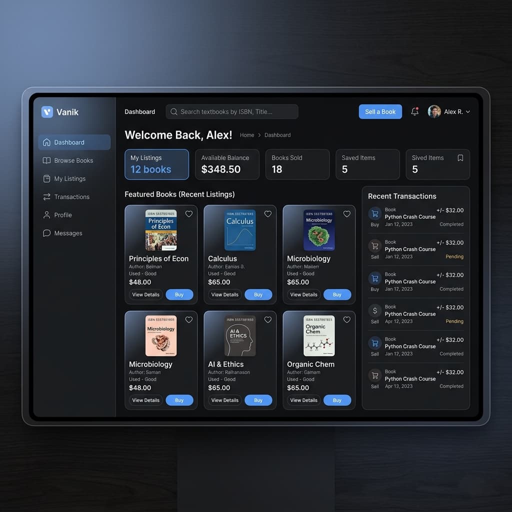 Vanik App Mockup